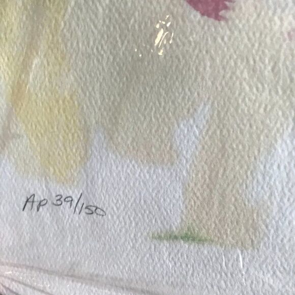 "Peonies in Position" by Tina Smith Seriolithograph Appraised at $350 - Picture 4 of 7